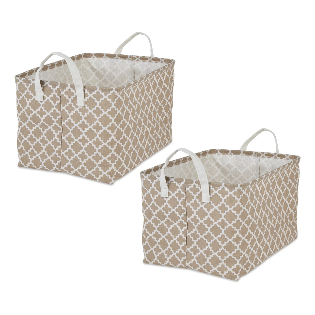 DII® Extra Large Lattice PE-Coated Cotton Polyester Laundry Bin, 2ct.